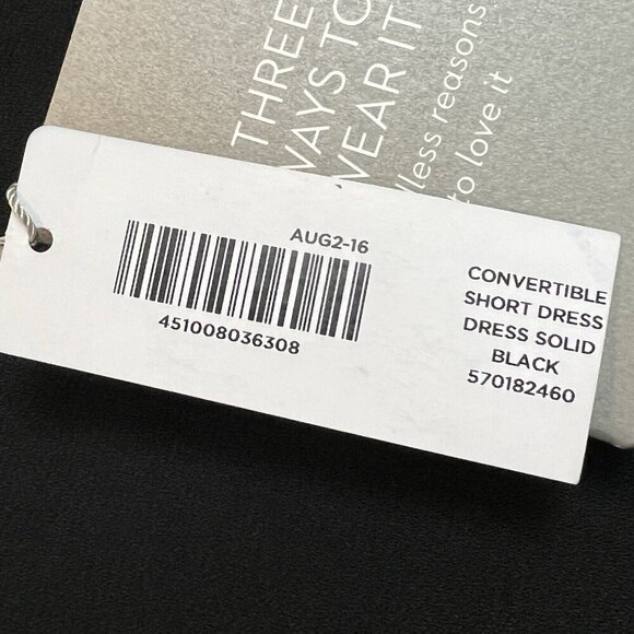 Chicos Small Black Dress Convertible Wear 3 Way Styling Solid Cape NWT $119 - Picture 9 of 13